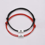 Pure Silver Sun Moon Tonghui Couple Braided Bracelet
