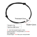 Pure Silver Sun Moon Tonghui Couple Braided Bracelet