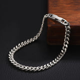 925 Silver Cuban Chain Bracelet for Men Women Hiphop Jewelry