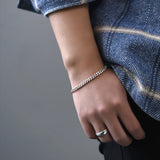 925 Silver Cuban Chain Bracelet for Men Women Hiphop Jewelry