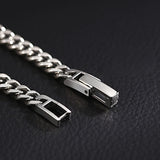925 Silver Cuban Chain Bracelet for Men Women Hiphop Jewelry