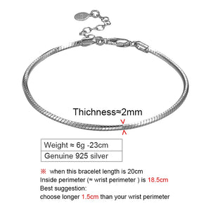 Snake Heart Chain 925 Silver Bracelet Bangle Jewelry Gift