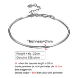 Snake Heart Chain 925 Silver Bracelet Bangle Jewelry Gift