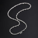 Men's S999 Sterling Silver Necklace Plain Chain