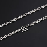 Men's S999 Sterling Silver Necklace Plain Chain