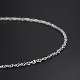 Men's S999 Sterling Silver Necklace Plain Chain