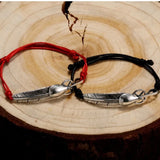 Real 925 Silver Bracelet Feather Vintage Punk Rock Bangle