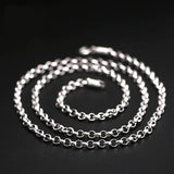 925 Sterling Silver Round Necklace 3mm 18-28inch Long Chain Silver Jewelry