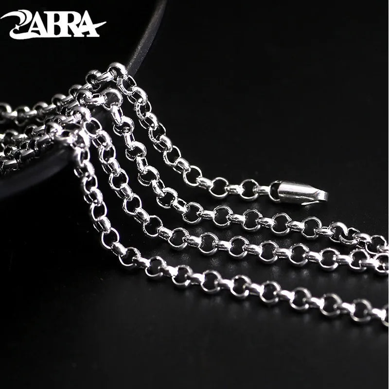 925 Sterling Silver Round Necklace 3mm 18-28inch Long Chain Silver Jewelry