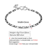 S925 Silver Japanese Bracelet Men's Hip-hop Jewelry Gift