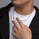 S925 Silver Necklace Men's Snake Bone Chain Retro Thai Silver Niche Men's Tide