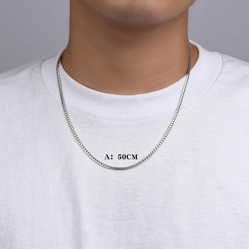 S925 Silver Necklace Men's Snake Bone Chain Retro Thai Silver Niche Men's Tide