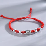 S925 Silver Rabbit Bracelet Hand Woven Hand Rope