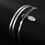 S925 Sterling Silver Necklace Platinum Blade Chain Flat Snake Bone Chain