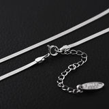 S925 Sterling Silver Necklace Platinum Blade Chain Flat Snake Bone Chain
