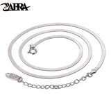 S925 Sterling Silver Necklace Platinum Blade Chain Flat Snake Bone Chain
