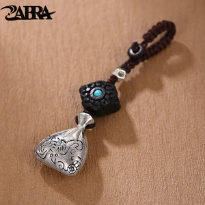 S990 Sterling Silver Blessing Bag Phone Pendant Creative Silver Pendant