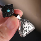S990 Sterling Silver Blessing Bag Phone Pendant Creative Silver Pendant