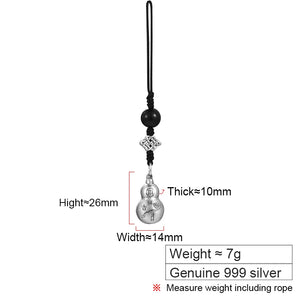 S999 Silver Gourd Pendant High-end Keychain Pendant