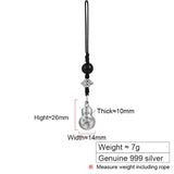 S999 Silver Gourd Pendant High-end Keychain Pendant
