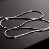Snake Style 925 Silver Choker Necklace 1.5mm 45/50cm Long Steampunk Chain