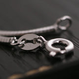 Snake Style 925 Silver Choker Necklace 1.5mm 45/50cm Long Steampunk Chain