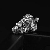 Crystal Inlaid Skull 925 Silver Stud Earrings Vintage Fine Jewelry