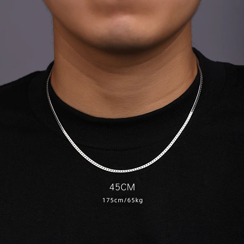 Snake Bone Chain S925 Silver Necklace Men's and Women's Tide Clavicle Chain