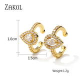 Water Drop CZ Ear Bone Clip Earrings for Women