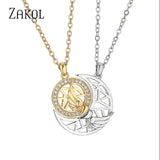 Sun Moon Couple Necklace Heart Pendant Chain Choker