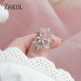 3 Pcs Snowflake Ring Sets for Women Girls Anniversary Jewelry