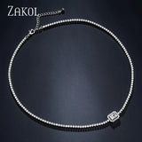 CZ Choker Necklace for Women Girl Party Anniversary Dress