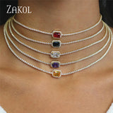 CZ Choker Necklace for Women Girl Party Anniversary Dress