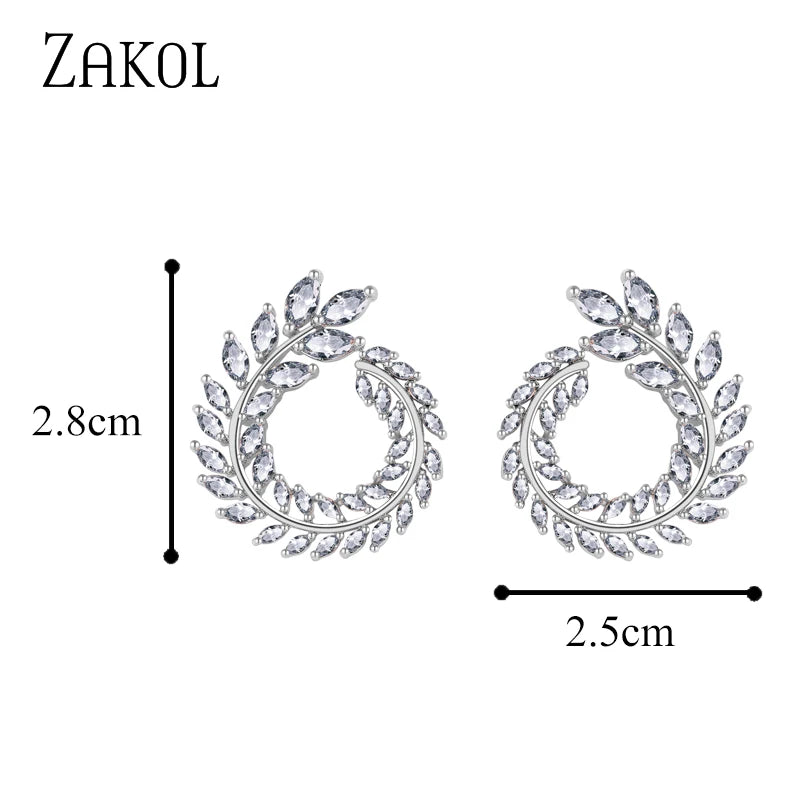 AAA+ Cubic Zircon Stud Earrings Crystal Earings For Women