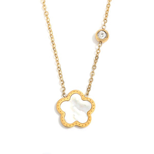 Colorful Five Leaf Flower Pendant Necklace Choker for Women Girls