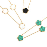 Colorful Five Leaf Flower Pendant Necklace Choker for Women Girls