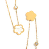 Colorful Five Leaf Flower Pendant Necklace Choker for Women Girls
