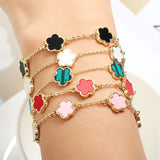 Colorful Leaf Flower Charm Bracelet for Women