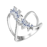 Zirconia Leaf Adjustable Ring for Women