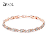 CZ Leaf Bracelet for Women Wedding Party Jewelry