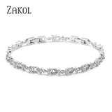 CZ Leaf Bracelet for Women Wedding Party Jewelry