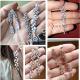CZ Leaf Dangle Drop Earrings for Women Bridal Wedding EP2232