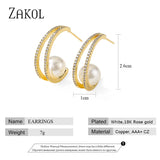 CZ & Pearl Stud Earrings for Women EP2838