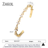 Geometric CZ Bracelet Women Charm Cuff Wedding Jewelry BP5157