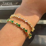 Geometric CZ Bracelet Women Charm Cuff Wedding Jewelry BP5157