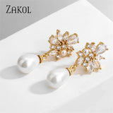 Green CZ Leaf Earrings for Women Girls Party Wedding