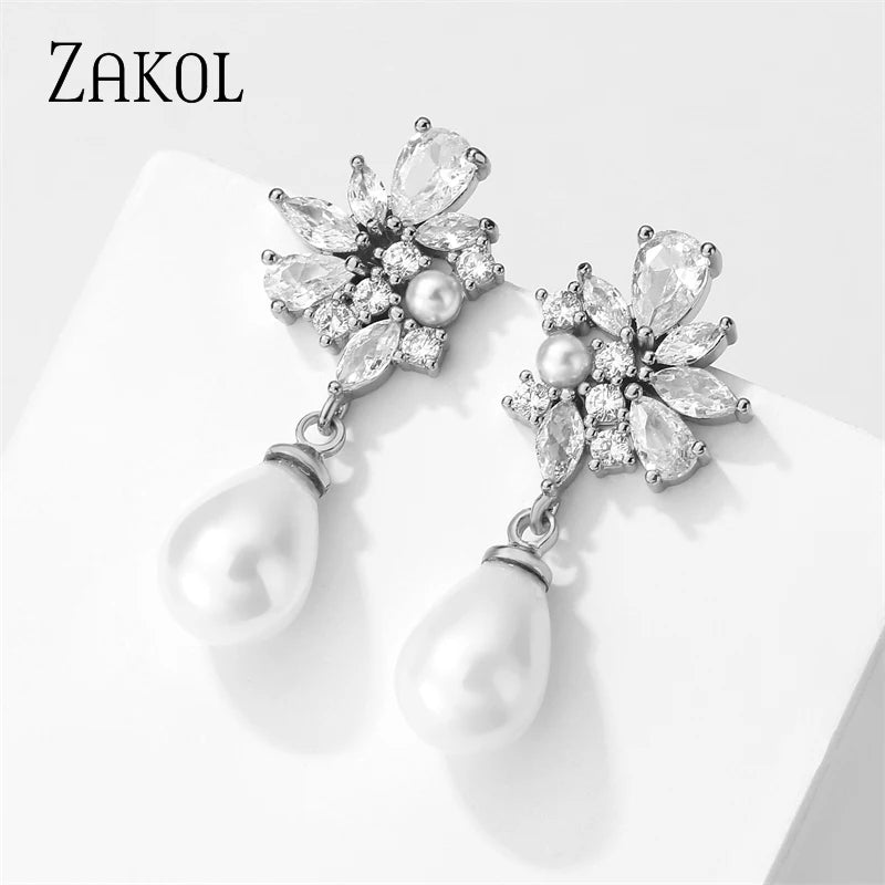 Green CZ Leaf Earrings for Women Girls Party Wedding
