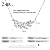 Leaf Plant Pendants Chain Necklaces for Women Wedding Jewelry