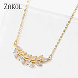 Leaf Plant Pendants Chain Necklaces for Women Wedding Jewelry