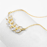 Leaf Plant Pendants Chain Necklaces for Women Wedding Jewelry